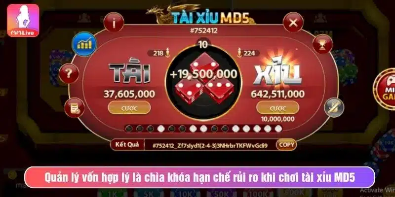 Quản lý vốn hợp lý là chìa khóa hạn chế rủi ro khi chơi tài xỉu MD5
